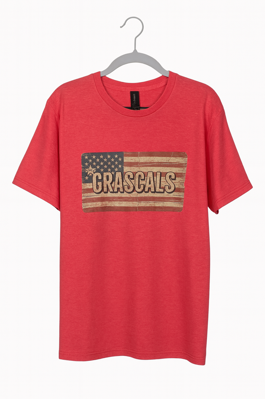 The Grascals American Flag Heather Red T-Shirt