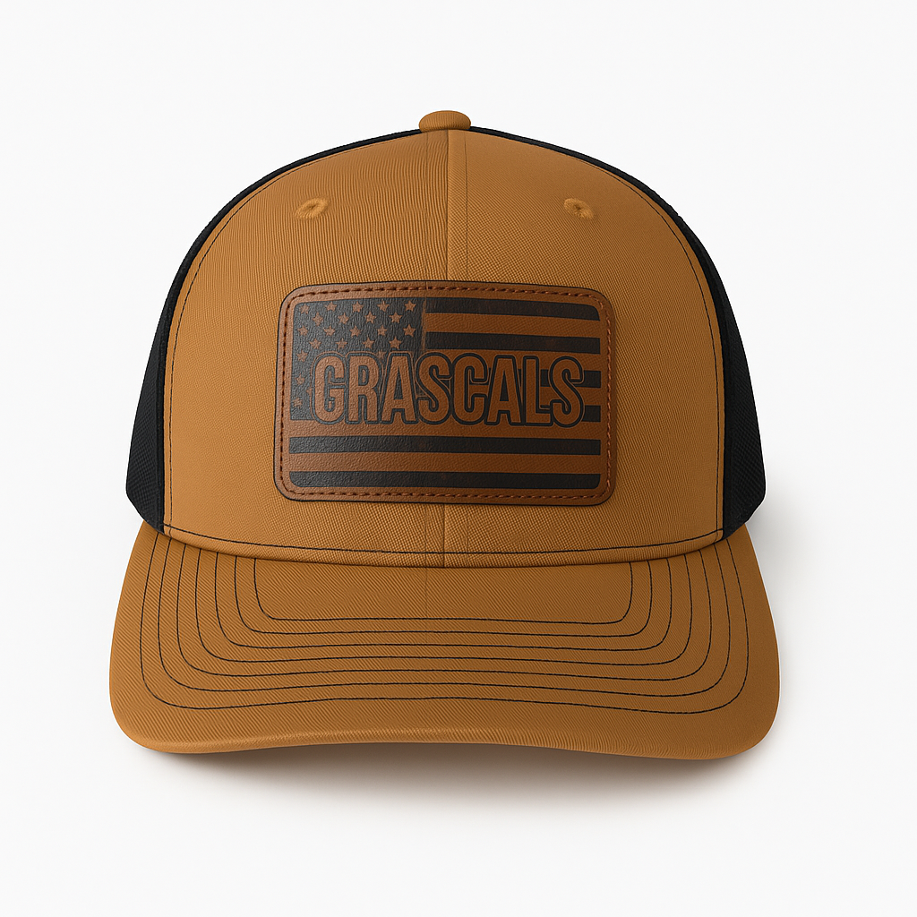 The Grascals American Flag Camel/ Black Trucker Hat