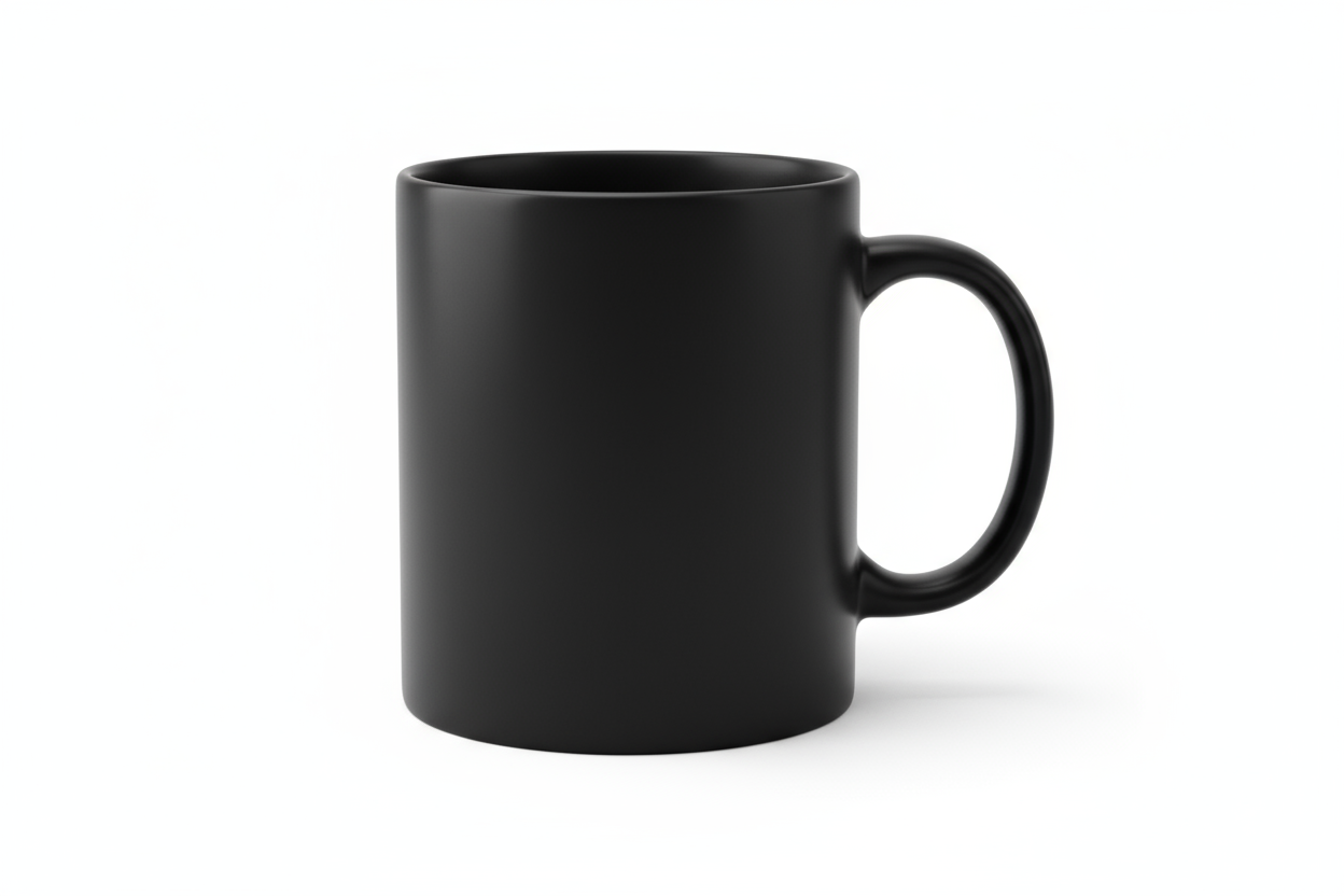 Black Ceramic 11 ounce coffee mug