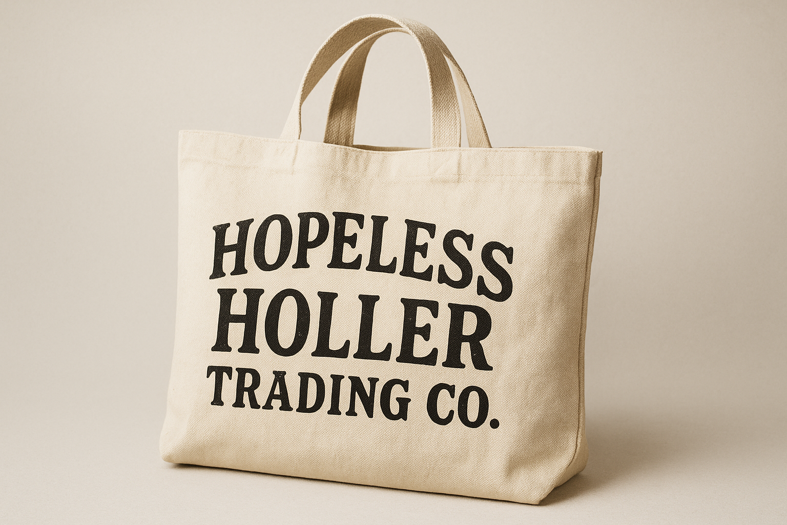 Create a bag that says Hopeless Holler Trading Co