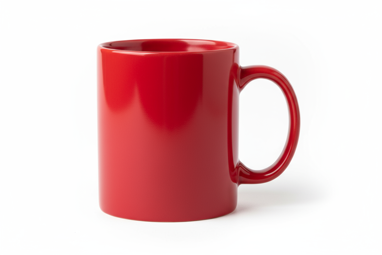 Red 11 ounce ceramic coffee mug
