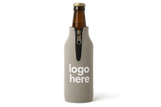 tall bottle koozie with zipper that says logo here