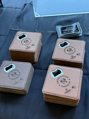 Coaster - Leather, bottle opener