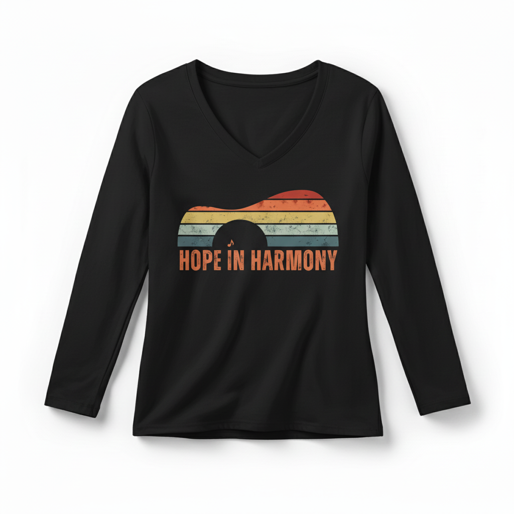Hope In Harmony Women’s Long Sleeve V-Neck T-Shirt
