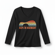 Hope In Harmony Women’s Long Sleeve V-Neck T-Shirt (BC)