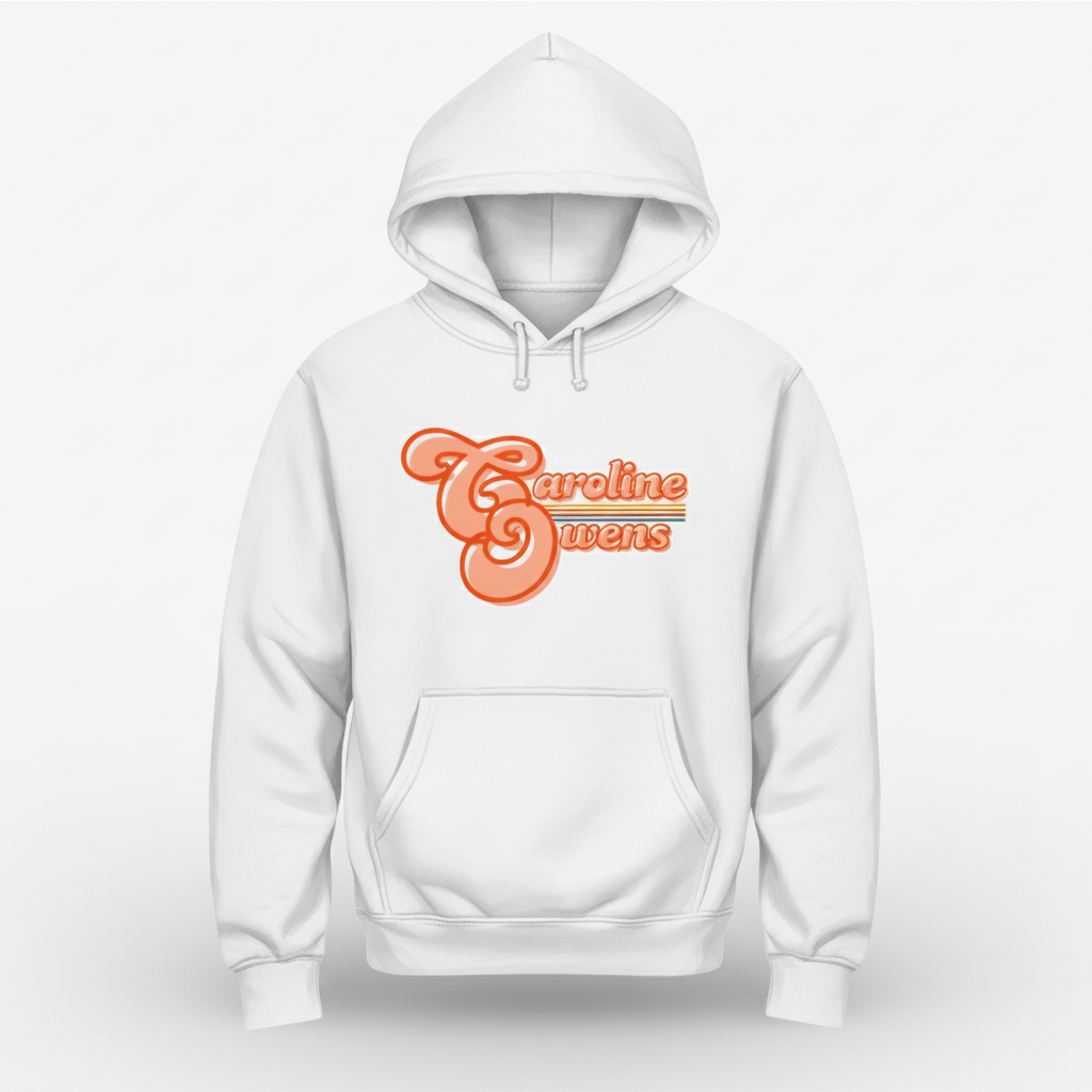 Caroline Owens White Hooded Sweatshirt (G18500)