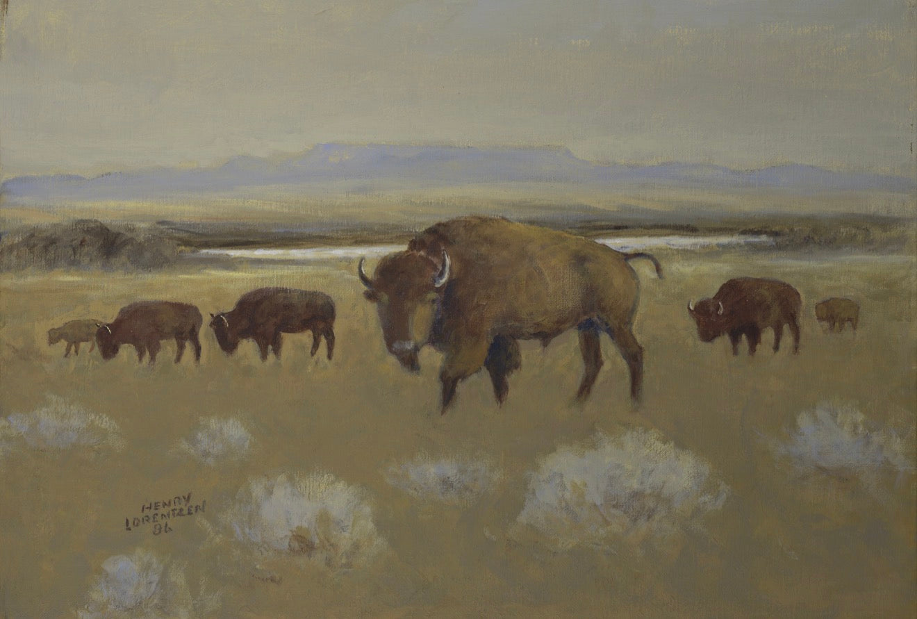 Buffalo with North Dakota Skyline 26 x 18