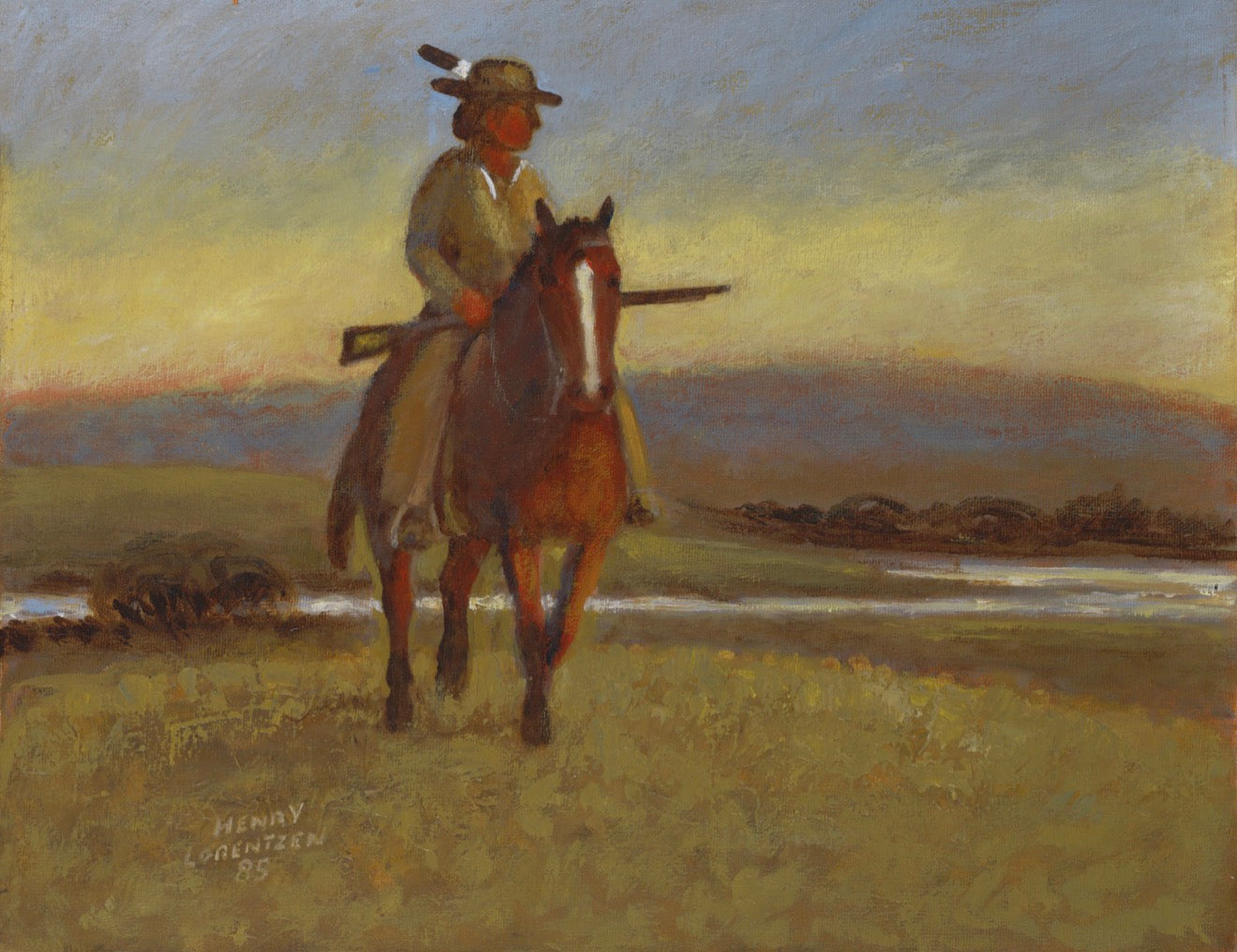 Scout with Creek Background is 18 x14