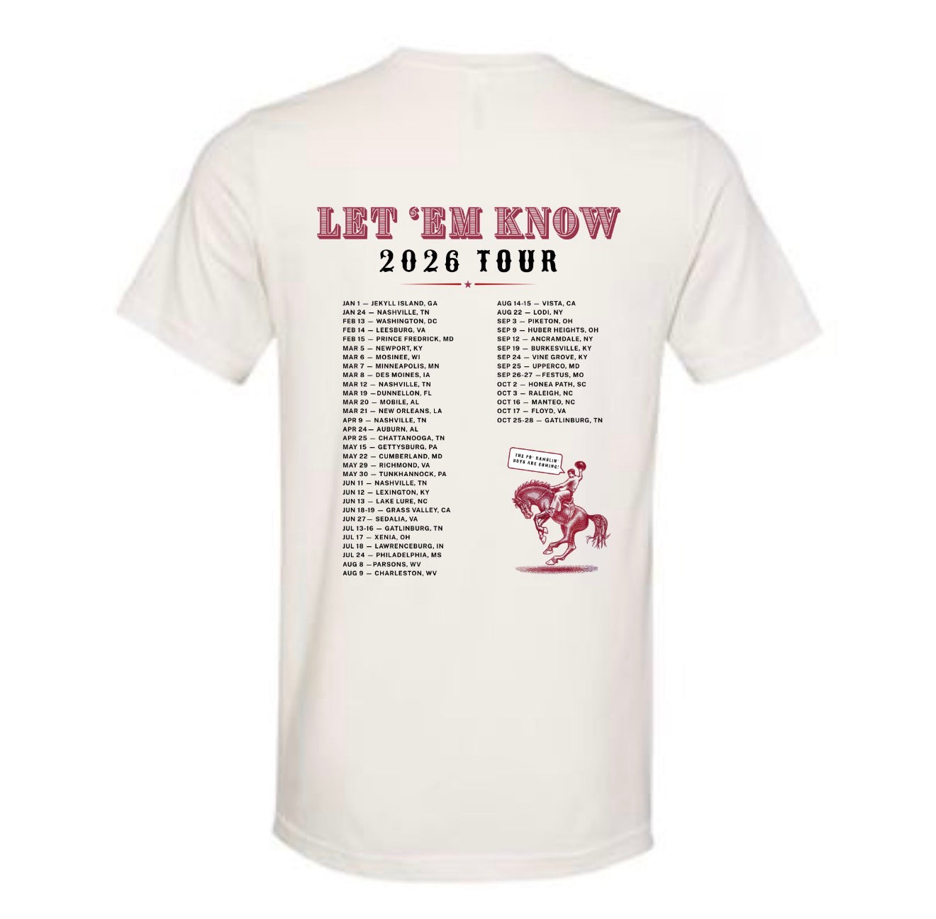 PRB- Let ‘Em Know 2026 Tour Short Sleeve T-Shirt