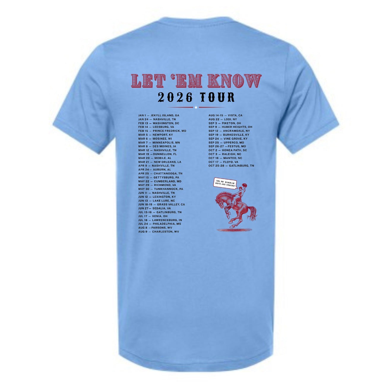 PRB- Let ‘Em Know 2026 Tour Short Sleeve T-Shirt