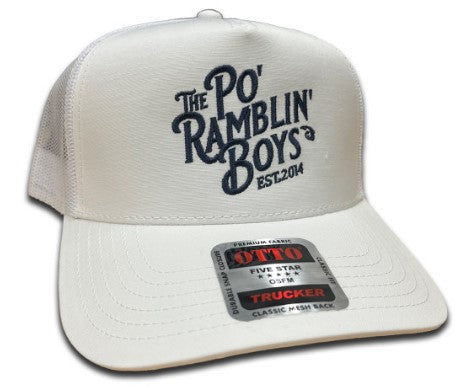 The Po' Ramblin' Boys Premium Trucker Hat - White