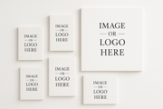 create an image of multiple sized canvas prints that say image or logo here
