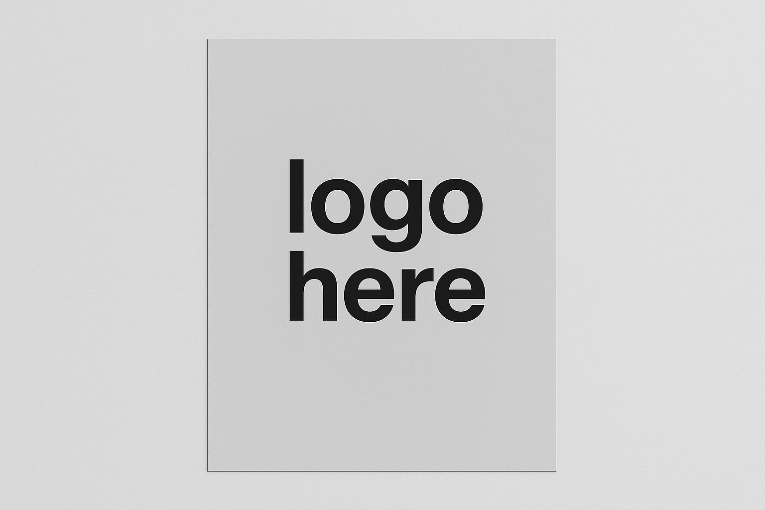 poster, no trim, grey background that says logo here